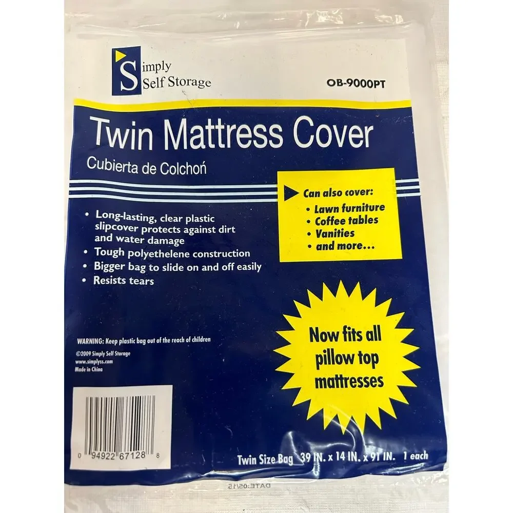 NEW Simply Simply Self Storage Twin Mattress Cover Moving Storage